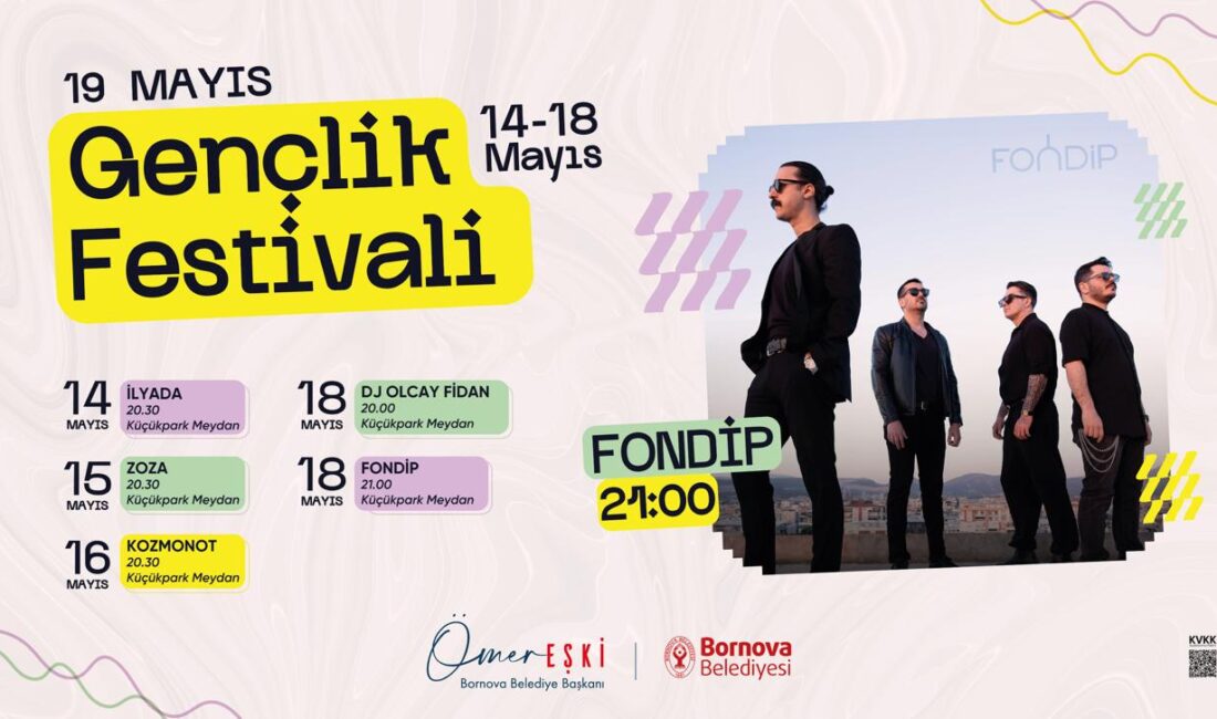 Bornova Belediyesi’nin 19 Mayıs Gençlik Festivali, 14-18 Mayıs tarihleri arasında